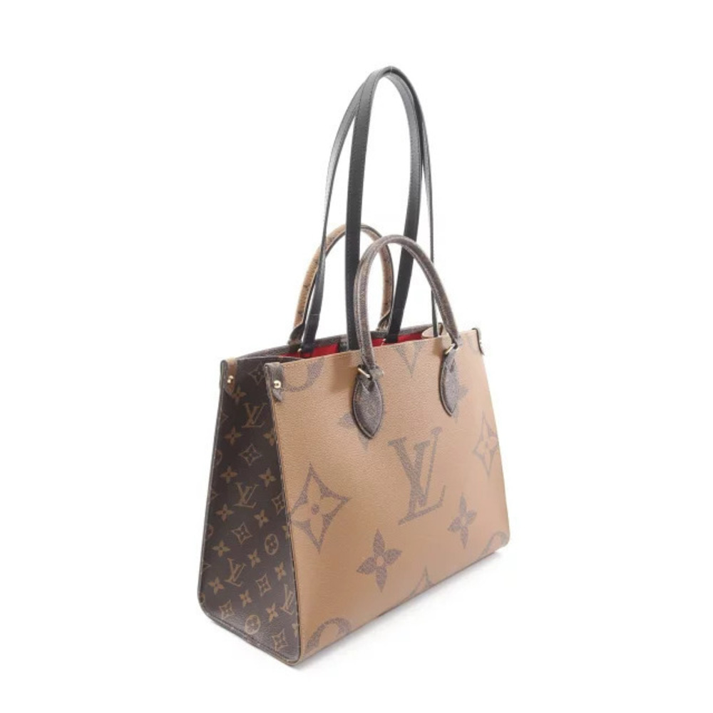 Louis Vuitton OnTheGo Tote Giant Bag Reverse Leather Monogram Canvas Brown